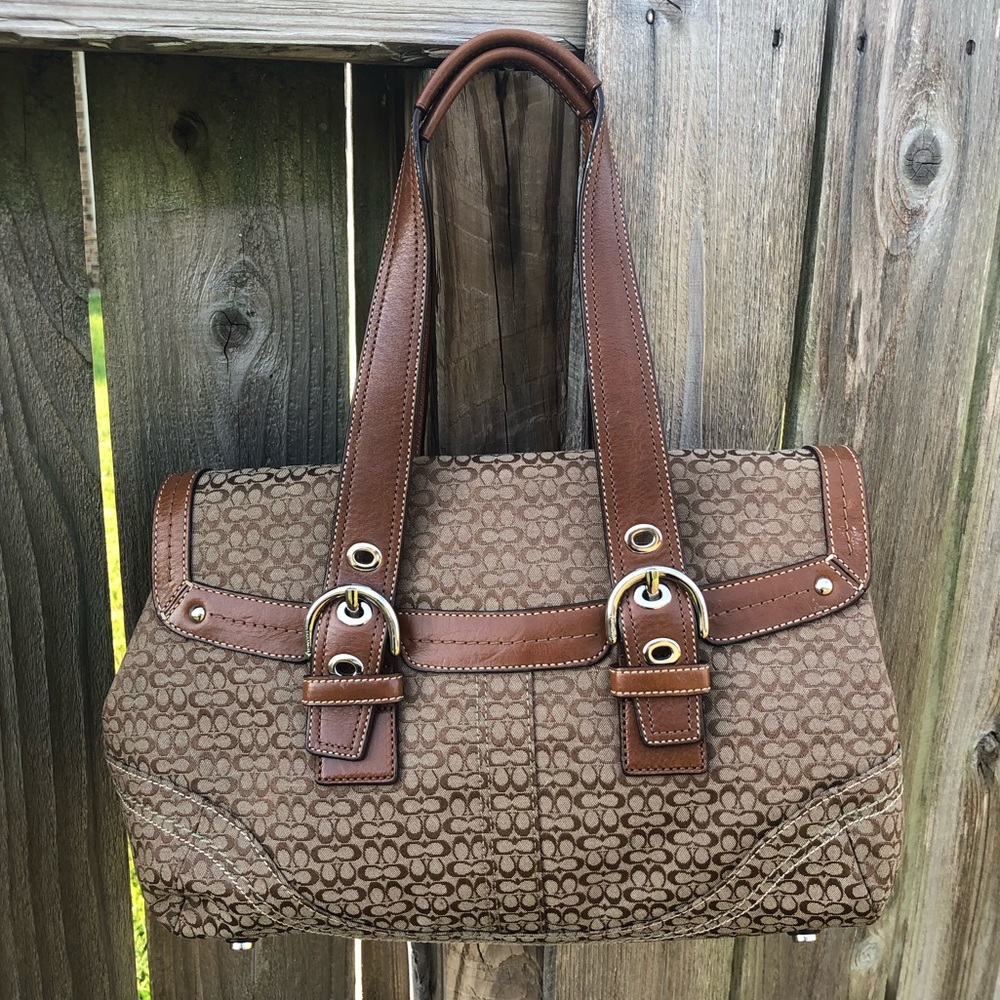 Coach Soho F12312 Large Flap Brown Bag